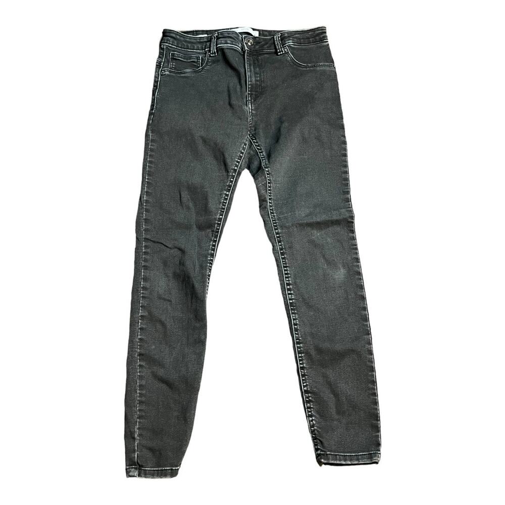 Bershka Push Up Skinny Jeans Black Stretch Denim Women's Size 8 Sculpting Fitted